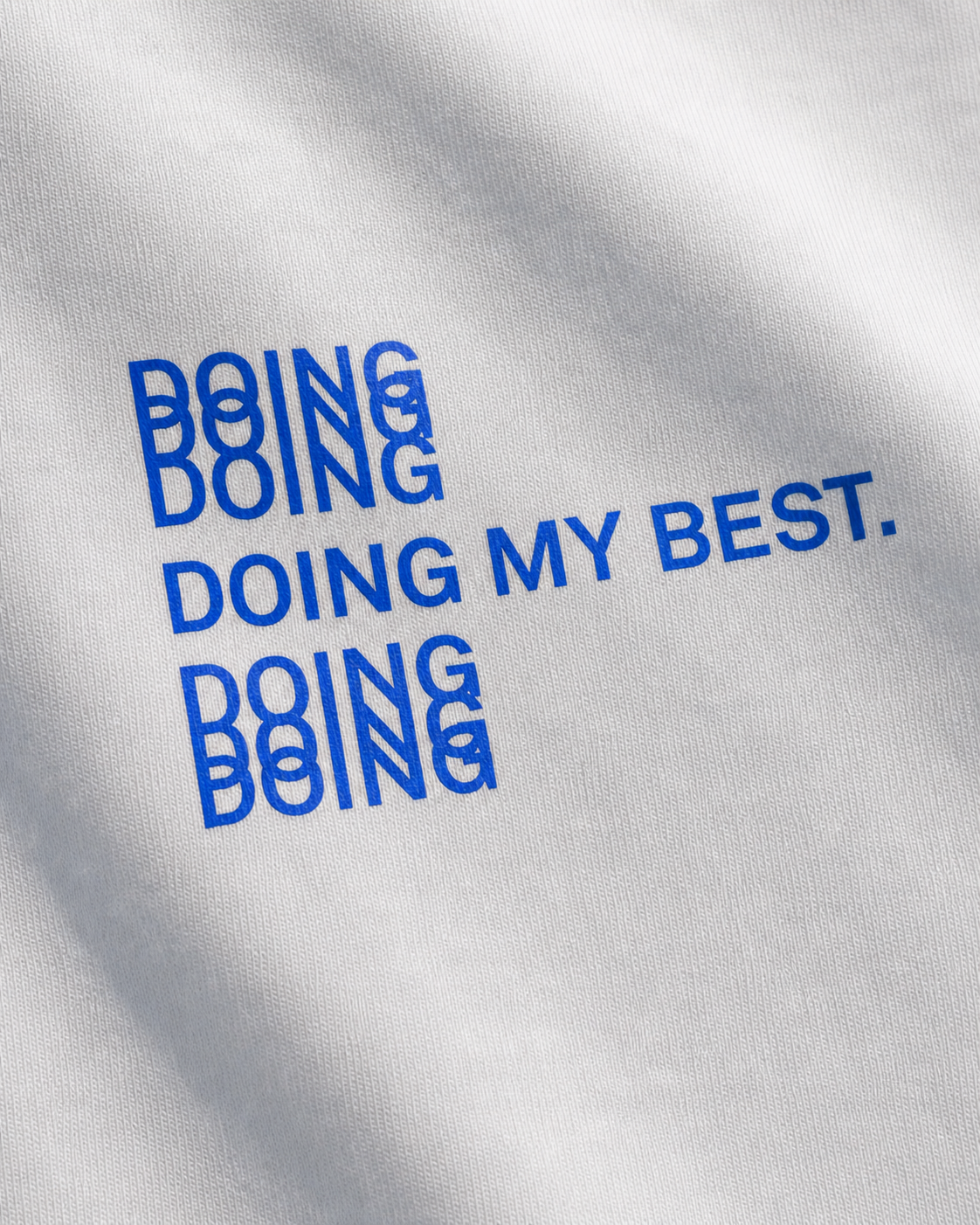 doing my best. — blue print on uninterrupted cotton detail